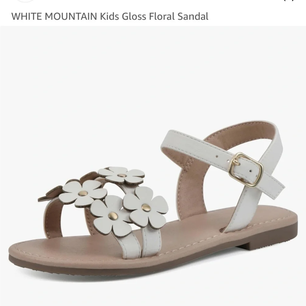 WHITE MOUNTAIN Kids Gloss Floral Sandal🤍